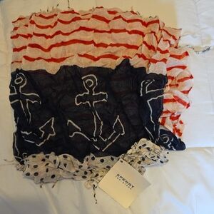 Sperry Red and Navy Anchor Scarf